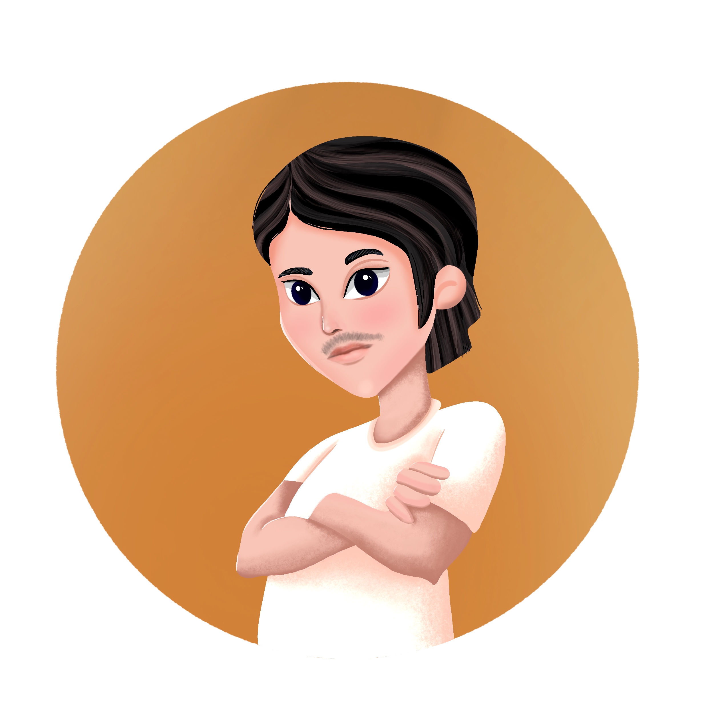 Image of Book Six Theme Team Winner, Dominic Ramirez drawn by Bug & Bear illustrator Amna Zaki